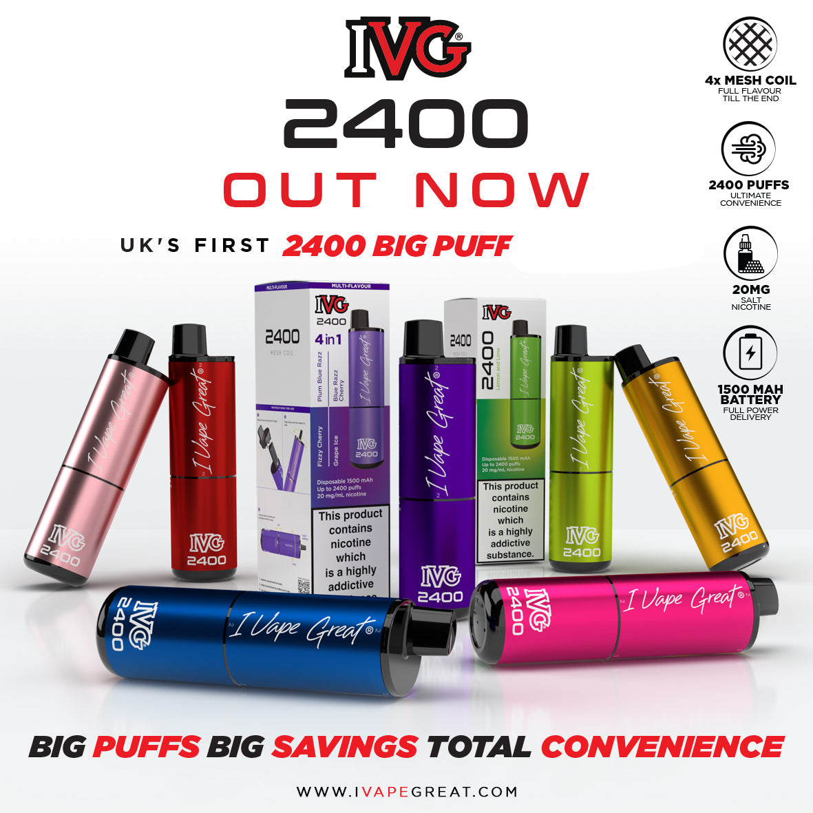 IVG 2400 Prefilled Kits 1X5 Pack Compliant iVape Direct Wholesale IVG 2400 Prefilled Kits 1X5 Pack Compliant iVape Direct Wholesale