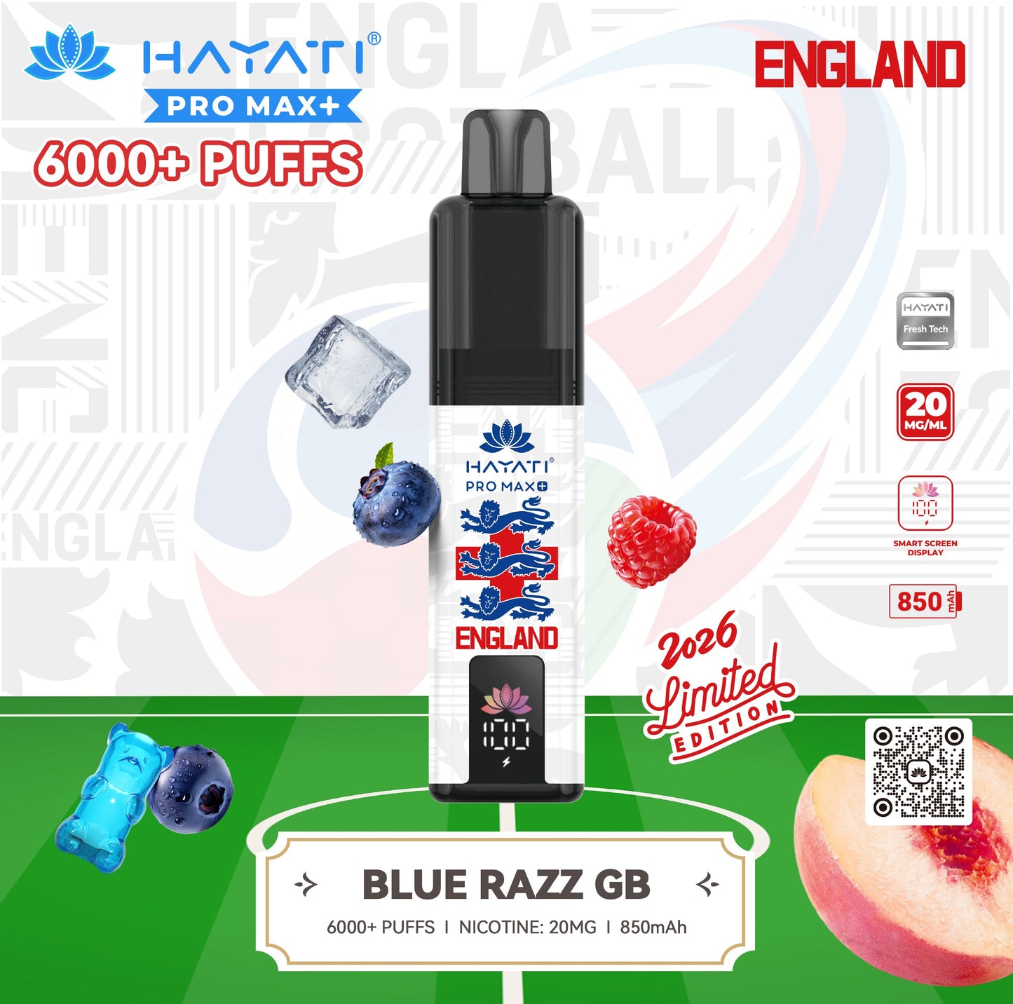 Hayati Pro Max 6000+ World Cup Edition - England Prefilled Kits 1X5