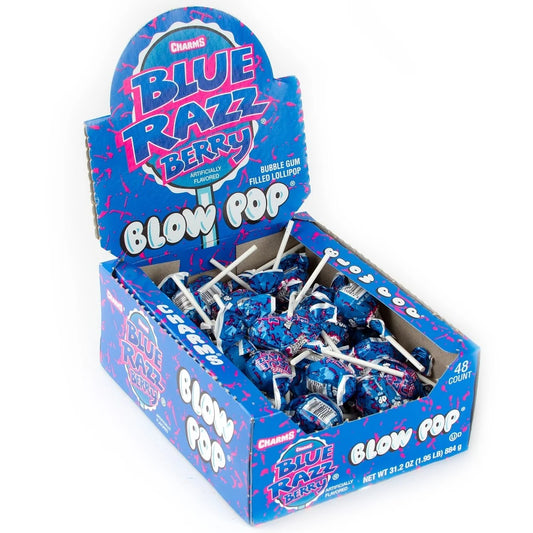 Blow Pops Blue Razz Berry 18g 1X48 ***NEW***