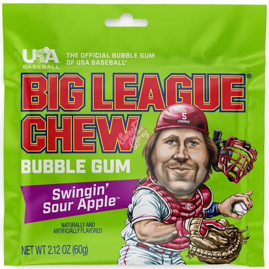 Big League Chew Swingin' Sour Apple 60g 1X12 ***NEW***