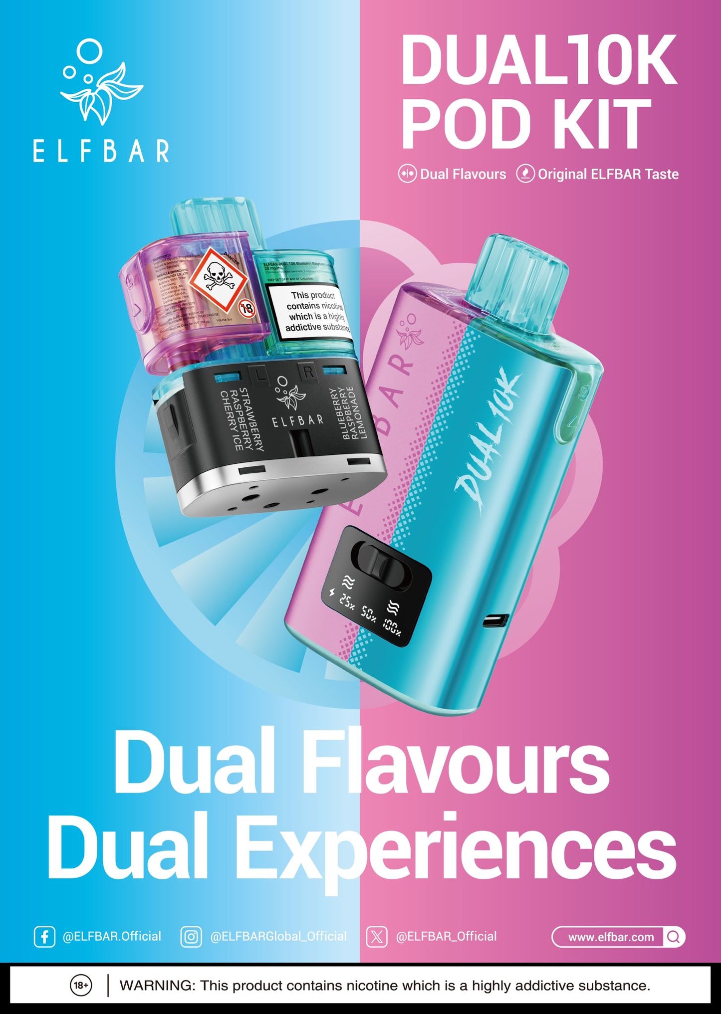 Elf Bar Dual 10K Prefilled Kits 1X5 Compliant