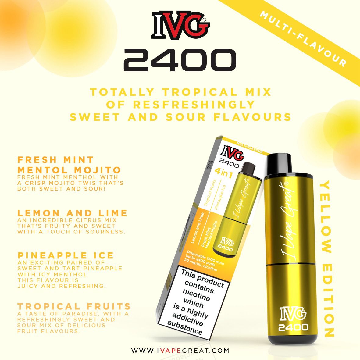 IVG 2400 Disposable Vapes 5 Pack
