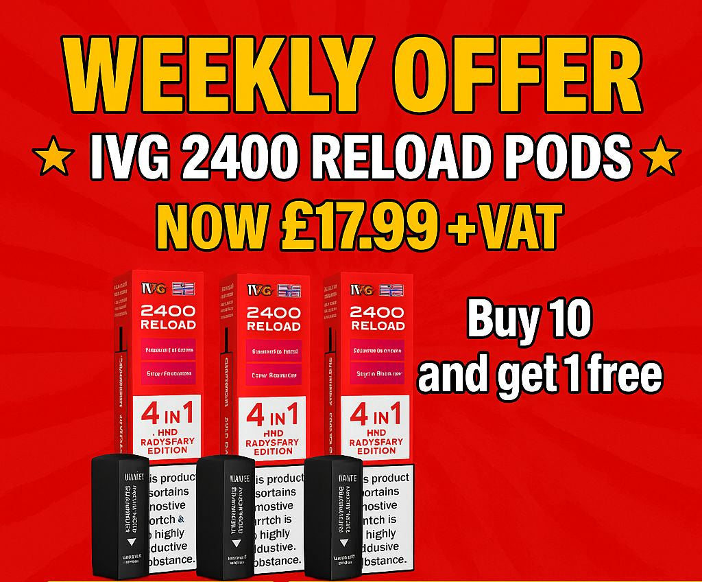 IVG 2400 Reloads Multi Flavour Prefilled Pods 1X5 Compliant