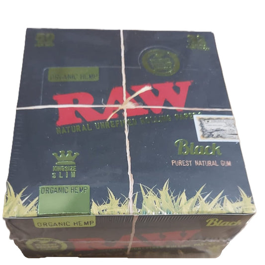 Raw Black Organic Hemp King Size Rolling Papers 1X50