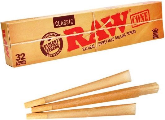 Raw Classic Natural Pre-Rolled KS Rolling Paper Cones Single Boxes ***NEW***