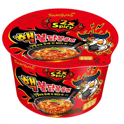 Samyang Buldak 2X Spicy Chicken Flavour Noodles Bowl 105g 1X16