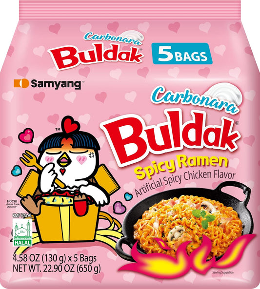 Samyang Buldak Carbonara Flavour Ramen Noodles 130g 1X5