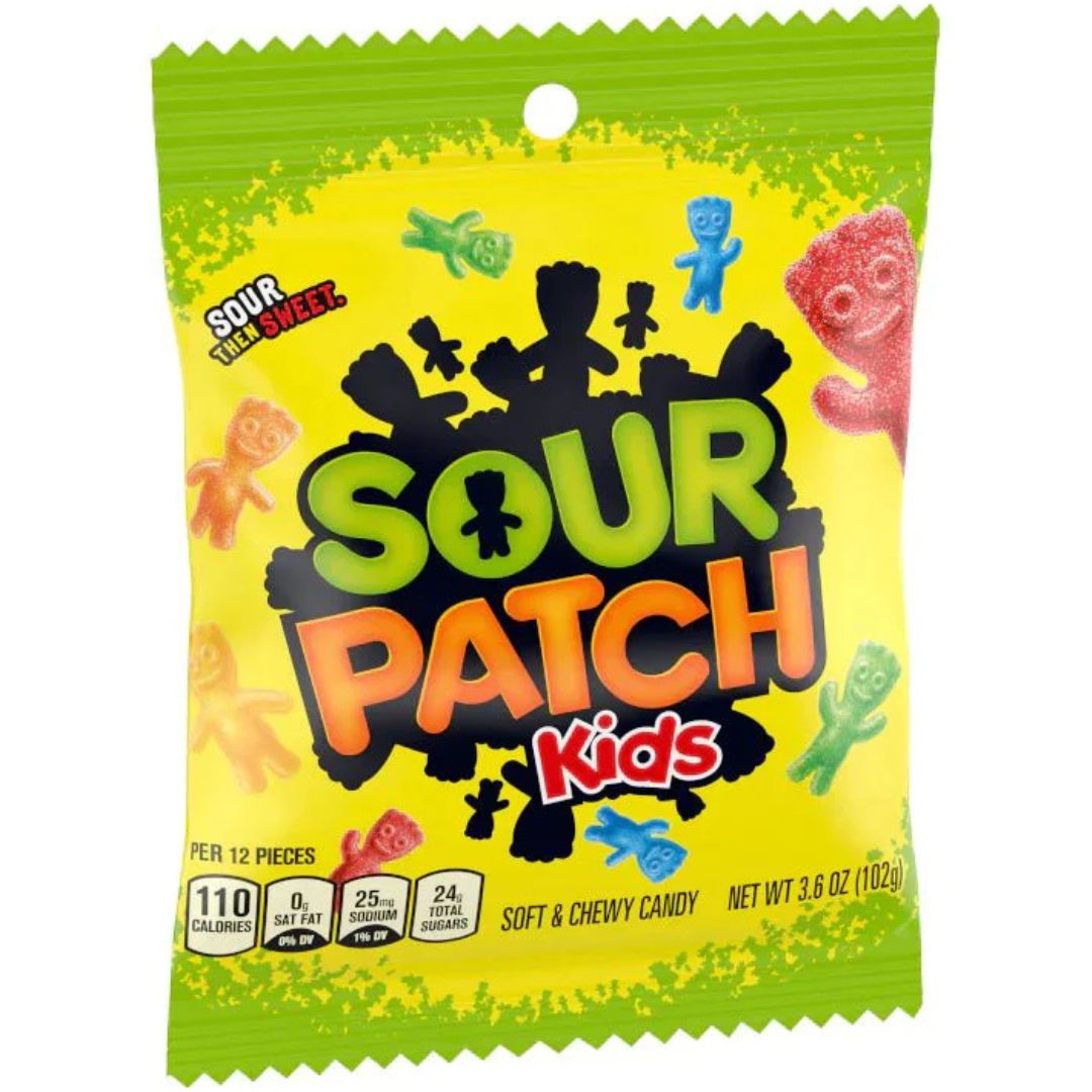 Sour Patch Kids Peg Bags 102g 1X12