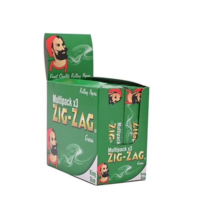 Zig Zag Green Rolling Papers 1X12