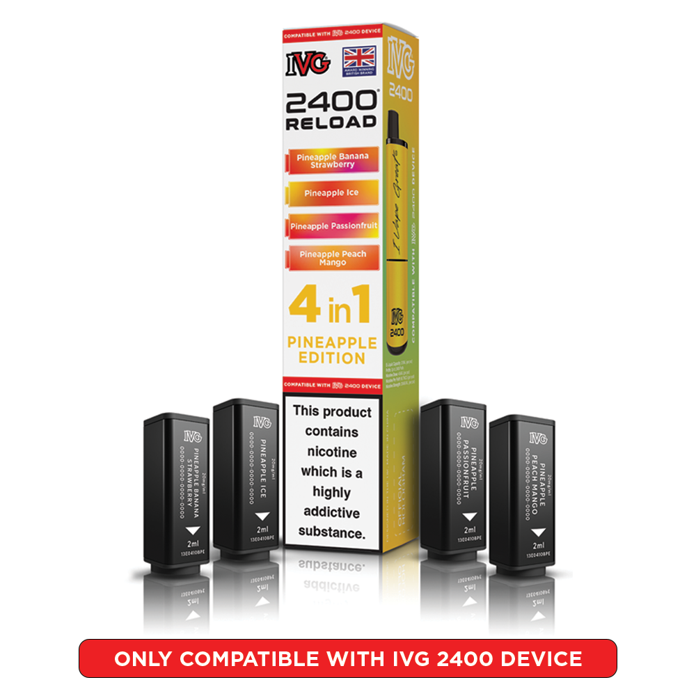 IVG 2400 Reloads Multi Flavour Prefilled Pods 1X5 Compliant