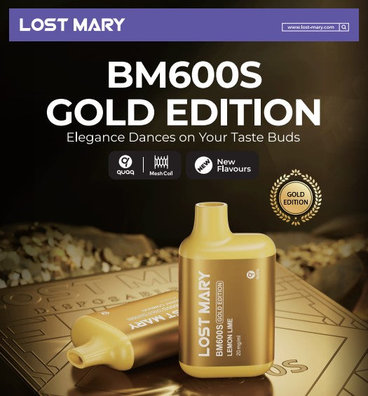 Lost Mary BM600S - Gold Edition - Disposable Vapes 1X10 pack