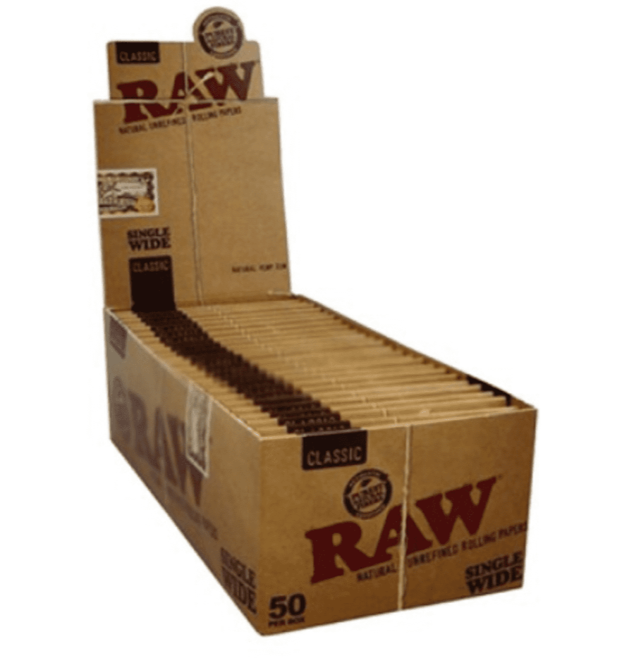RAW Organic Single Wide Rolling Papers-50 Leaves | India