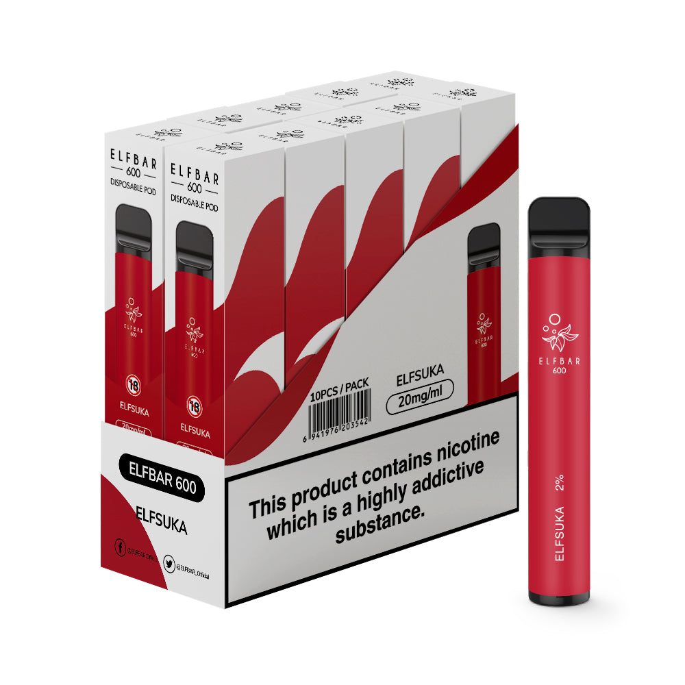 Elf Bar 600 Disposable Vapes 1X10 pack