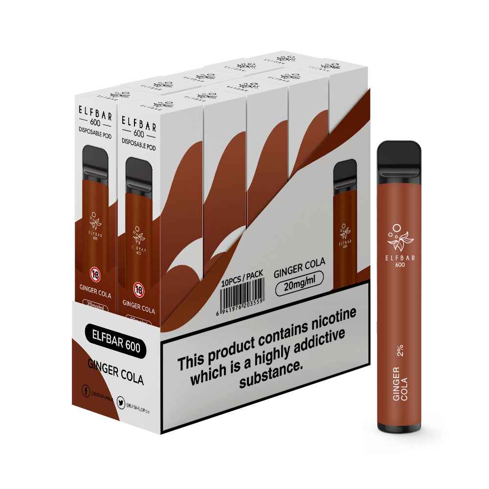 Elf Bar 600 Disposable Vapes 1X10 pack