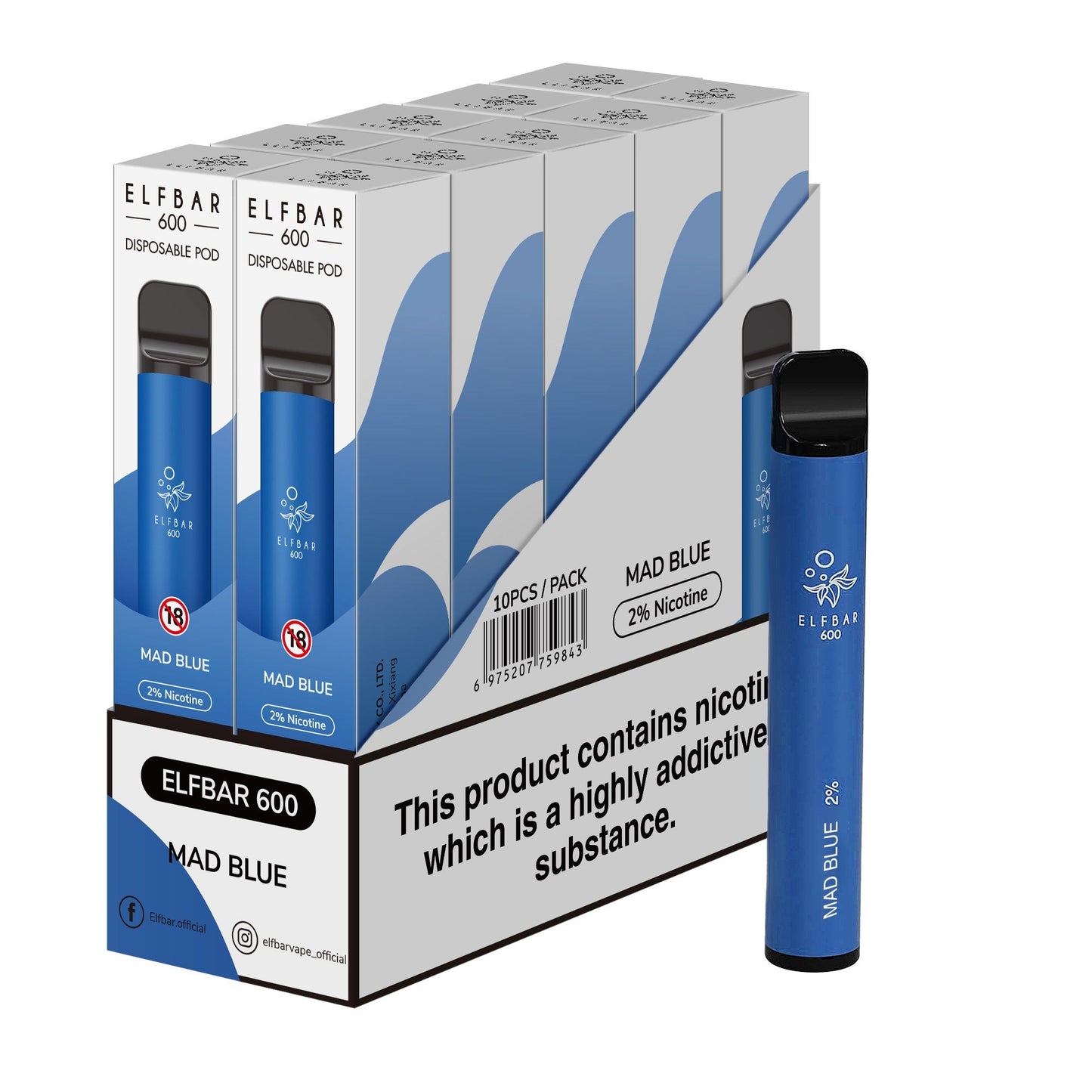 Elf Bar 600 Disposable Vapes 1X10 pack