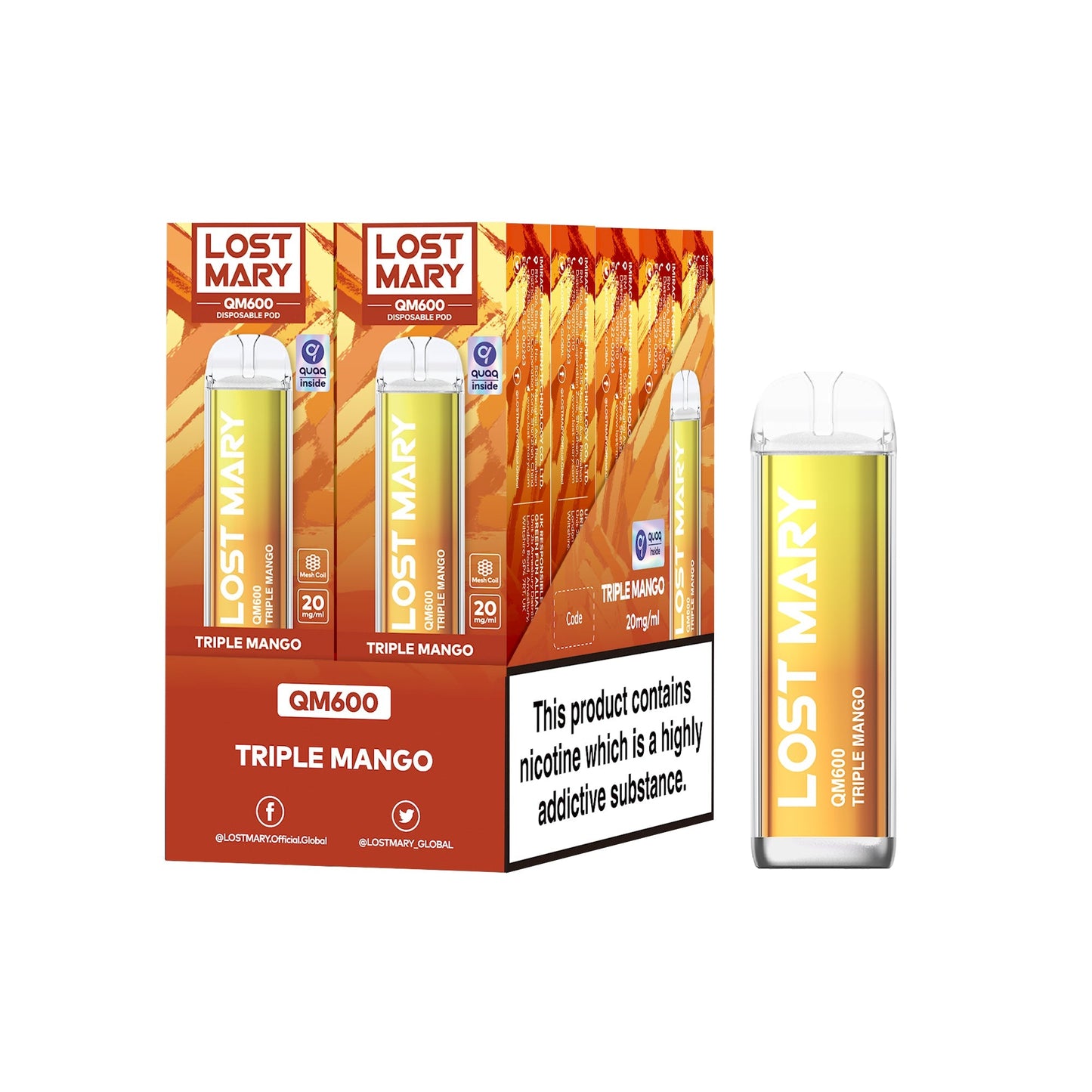 Lost Mary QM600 Disposable Vapes 1X10 pack