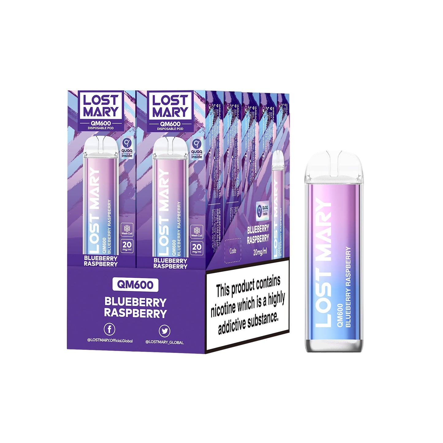 Lost Mary QM600 Disposable Vapes 1X10 pack