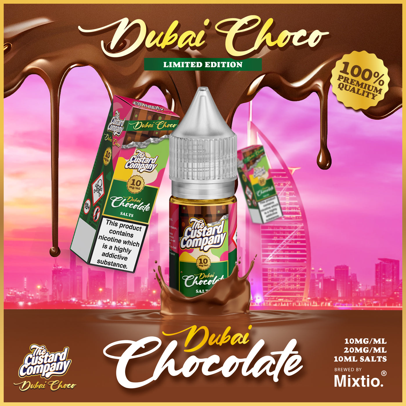 The Custard Company Dubai Chocolate Nicotine Salts 10ml 1X10