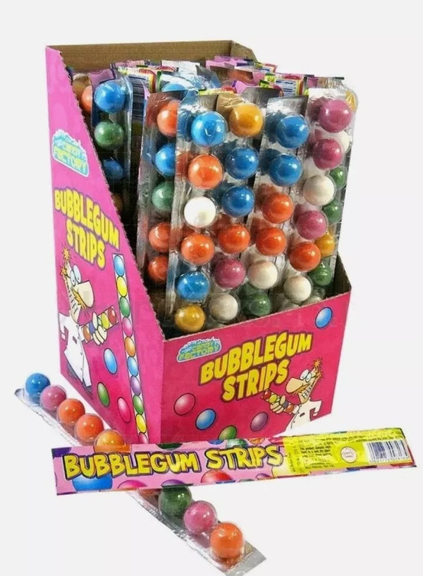 Crazy Candy Factory Bubblegum Strips 30g 1X40