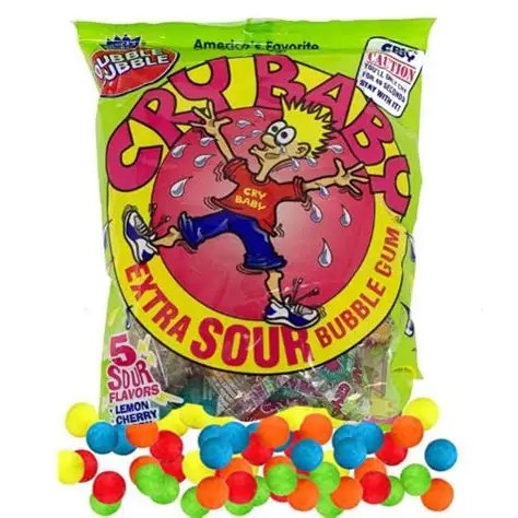 Dubble Bubble Bubblegum Cry Baby Extra Sour Peg Bags 113g 1X12