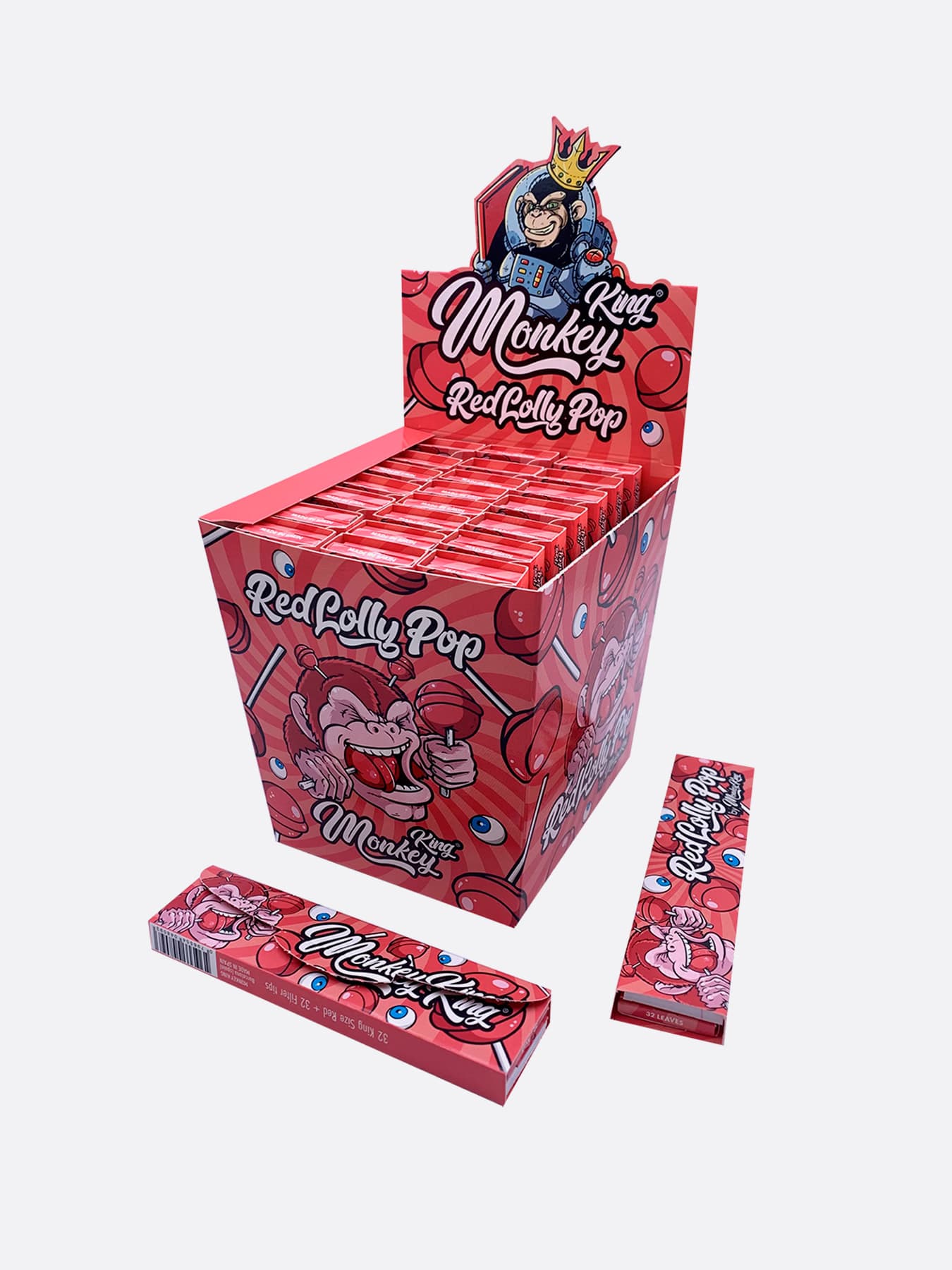 Monkey King Red Lollypop Scented Rolling Papers 1X24