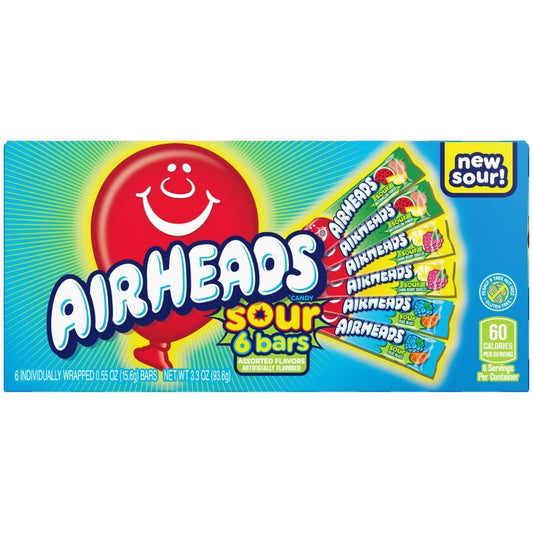 Airheads Sour 6 Bars Theatre Boxes 1X12 93g