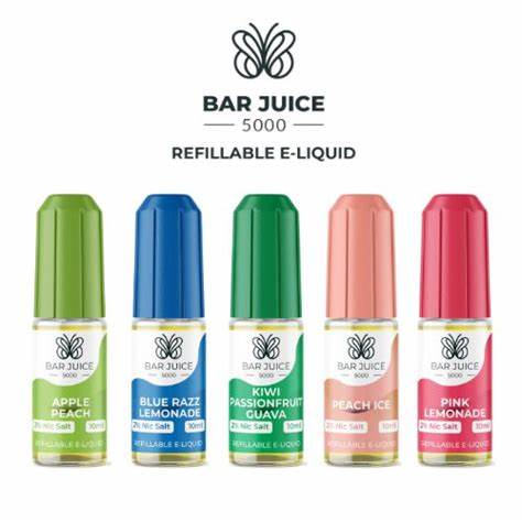 Bar Juice 5000 Nic Salts 10mg and 20mg 10ml 10 pack