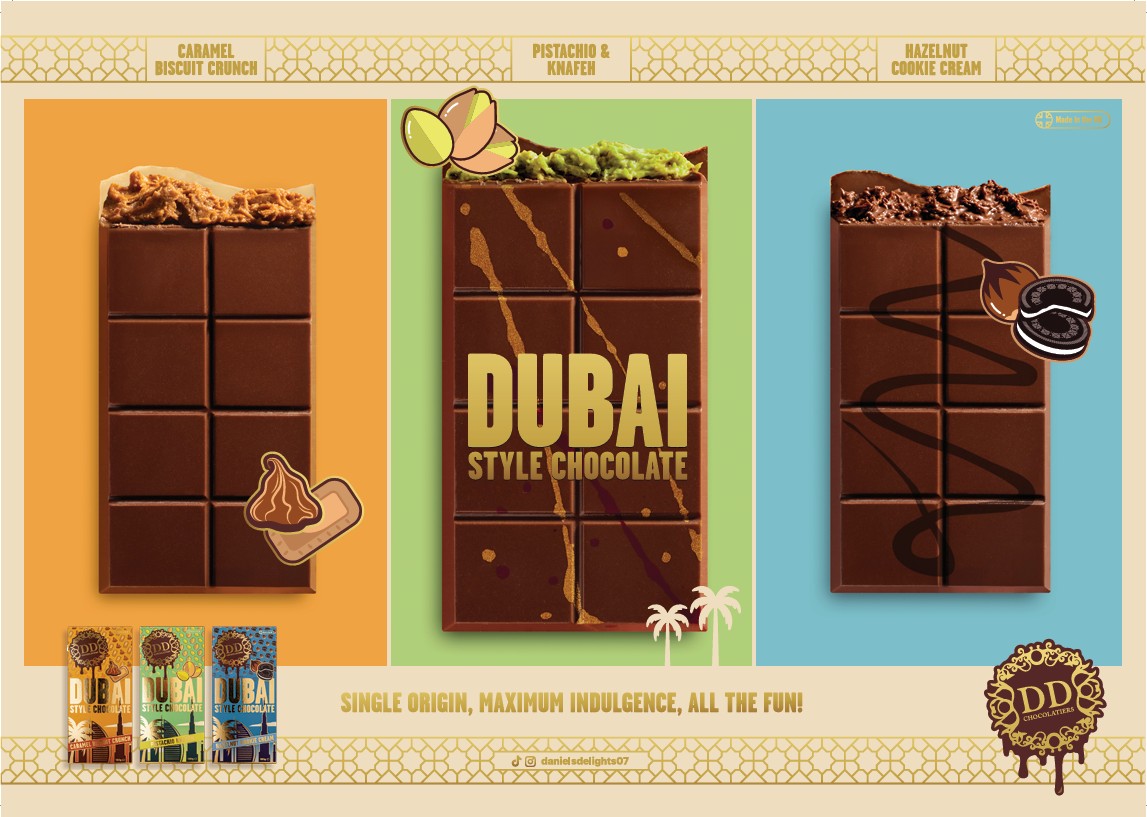 DD Dubai Style Chocolate with Hazelnut Cookie Cream 190g