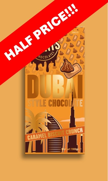 DD Dubai Style Chocolate - Caramel Biscuit Crunch 190g *PAST BEST BEFORE*