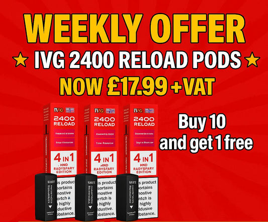 IVG 2400 Reloads Multi Flavour Prefilled Pods 1X5 Compliant