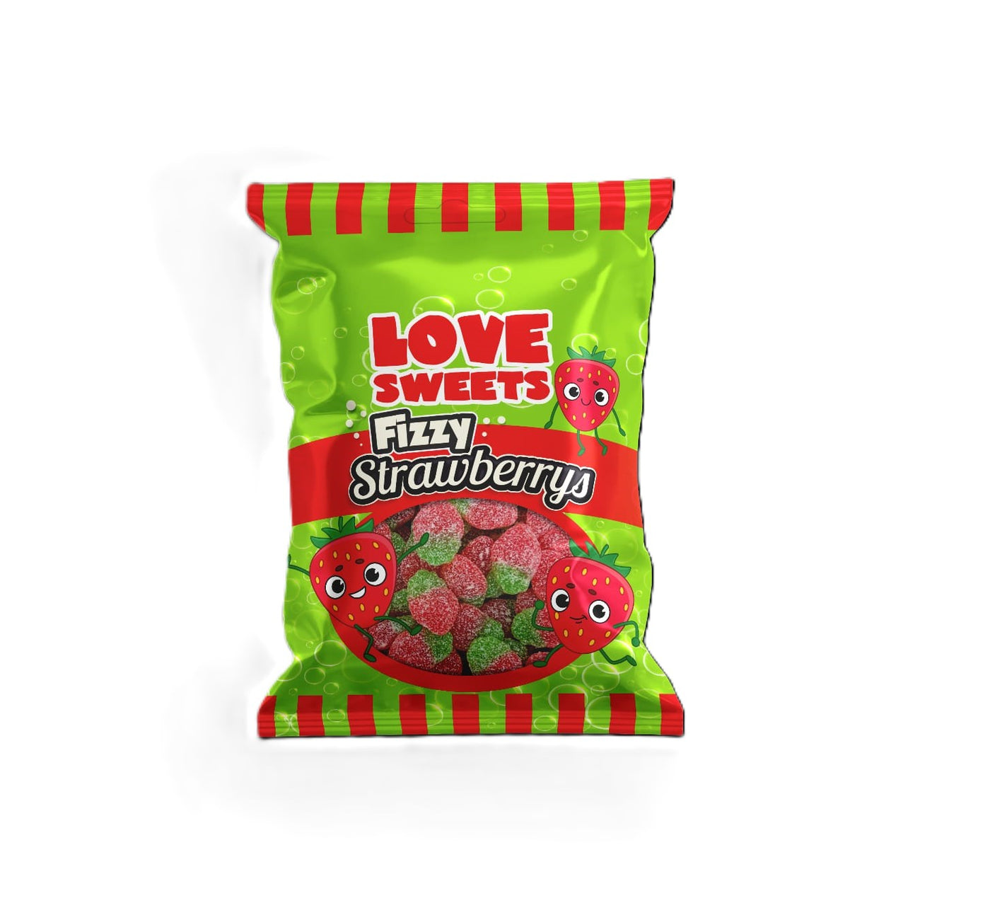Love Sweets Fizzy Strawberries 95g 1X18 *PAST BEST BEFORE*
