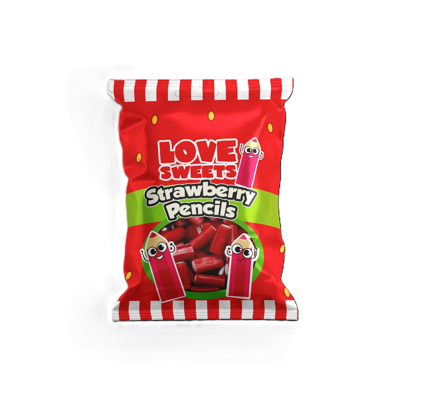 Love Sweets Strawberry Pencils 95g 1X18 *PAST BEST BEFORE*