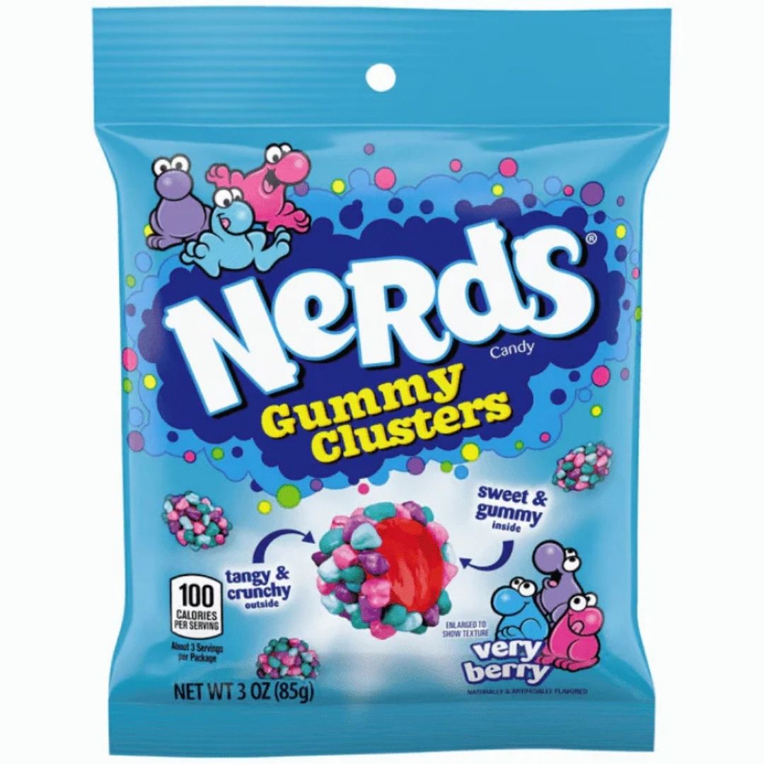 Nerds Gummy Clusters Very Berry Peg Bags 1X12 85g