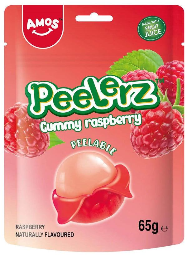 Amos Peelerz - Gummy Raspberry 65g 1X12 ***NEW***