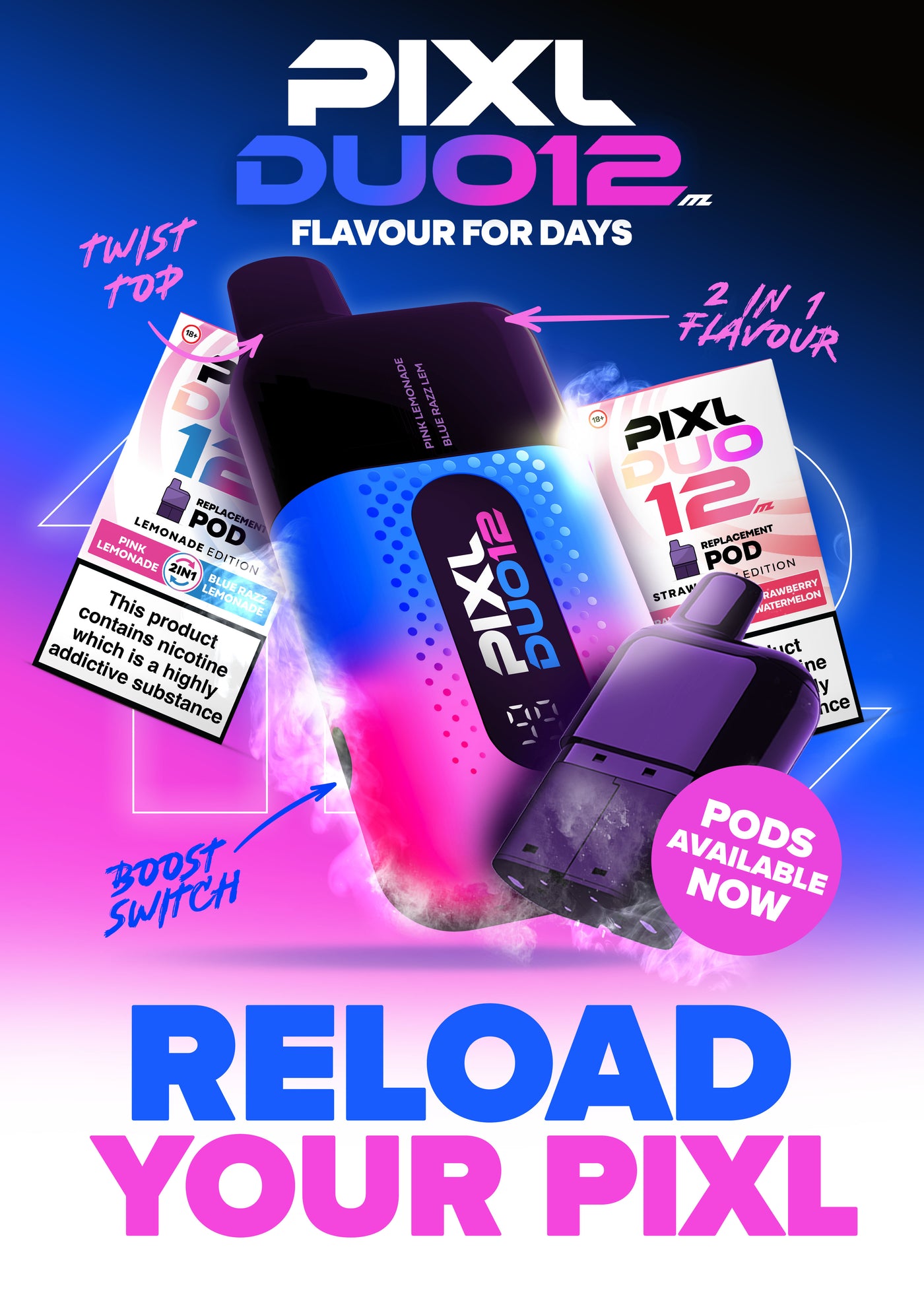 Pixl Duo 12 Prefilled Pods 1X5 Compliant