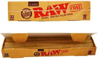 Raw Classic Natural Pre-Rolled KS Rolling Paper Cones Single Boxes