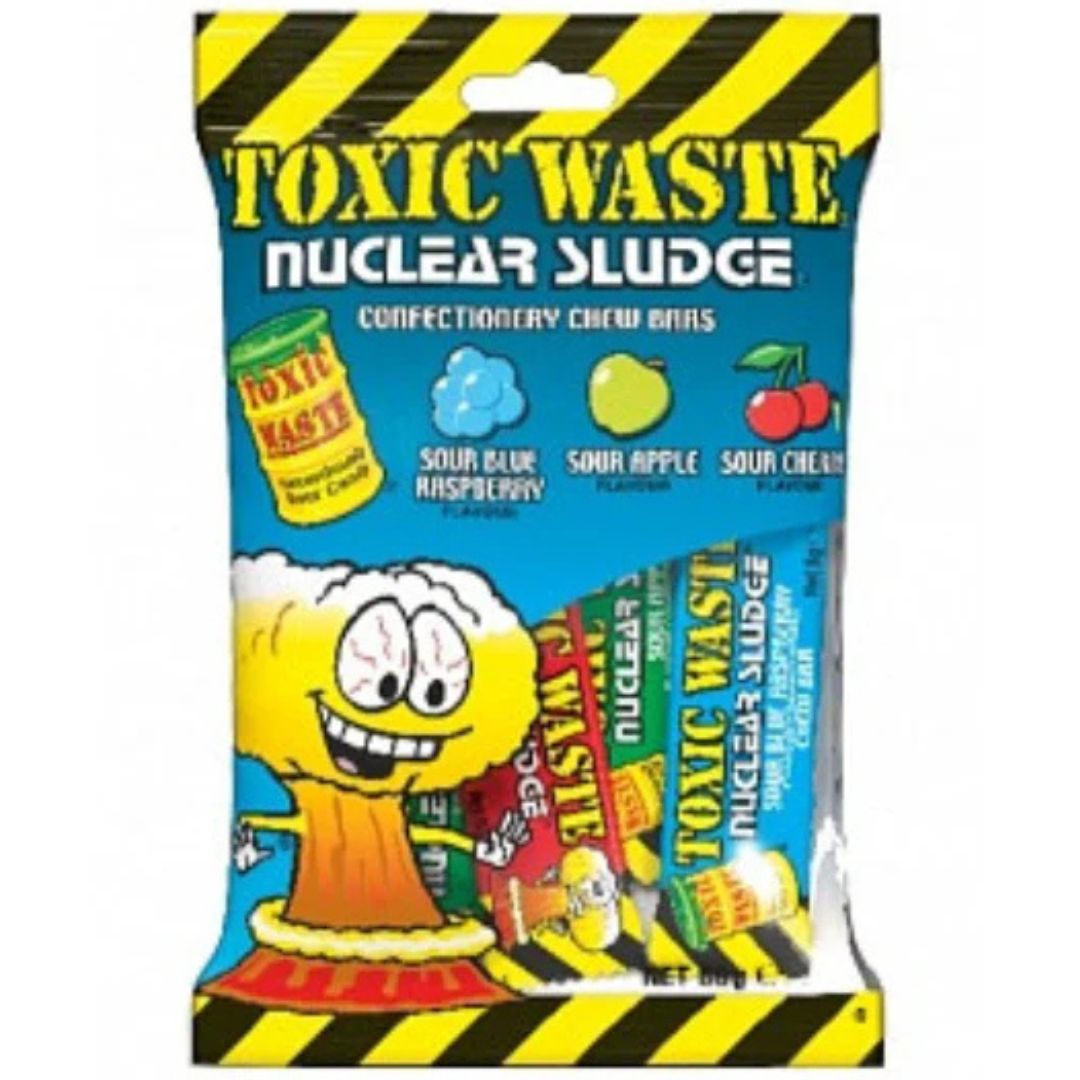 Toxic Waste Nuclear Sludge Mini Chew Bars 80g 1X12