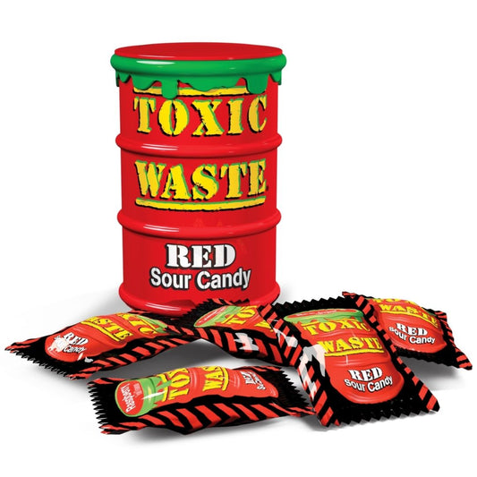 Toxic Waste Red Sour Candy Drum 42g 1X12