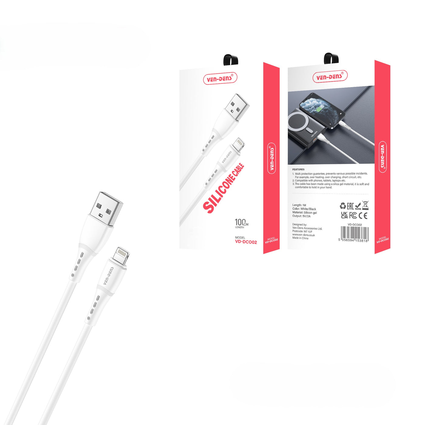 Ven-Dens Data Charging & Sync Cable iPhone/Type-C 1X25