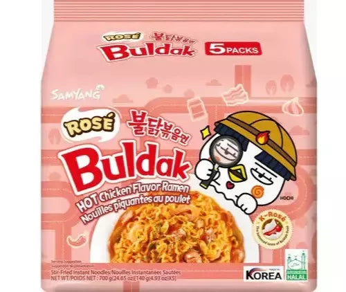 Samyang Buldak Rose Hot Chicken Ramen Noodles 140g 1X5 ***NEW***