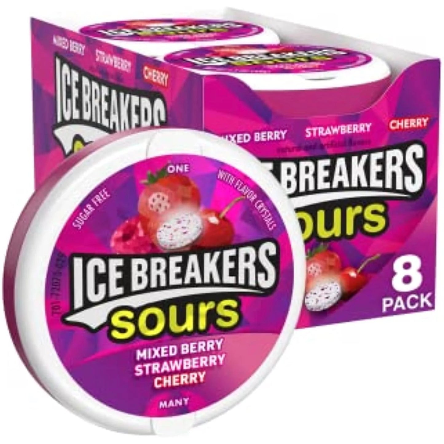 Ice Breakers Sours Mixed Berry, Strawberry & Cherry 1X8 42g