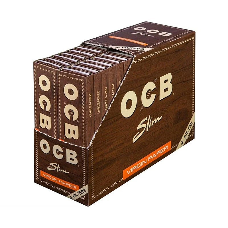 OCB Virgin Brown Rolling Paper & Tips 1X32