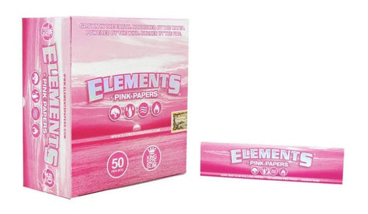 Elements Pink King Size Rolling Papers 1X50