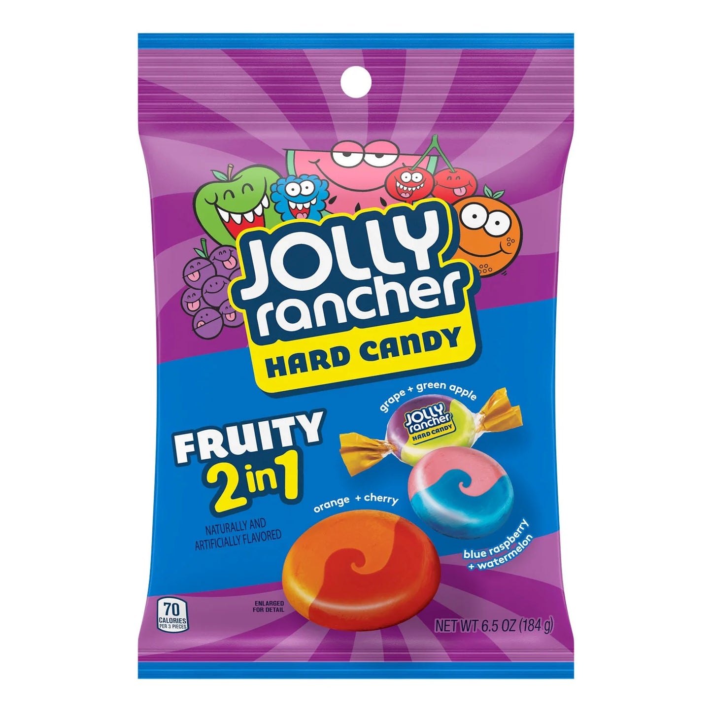 Jolly Rancher Hard Candy Fruity 2in1 Peg Bags 1X12 198g