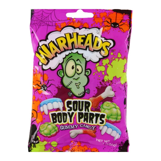 War Heads Sour Body Parts 90g 1X12